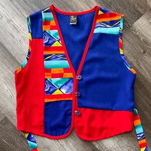 90’s Vintage Ali Miles Red and Blue Vest